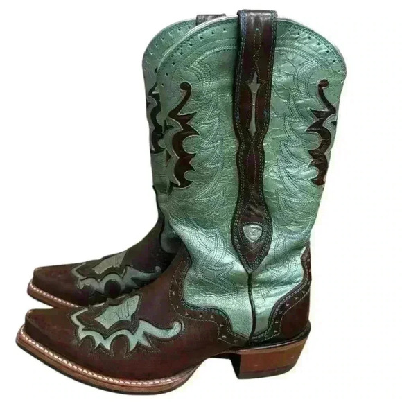Ariat Women's Rienda Performance Boot 10009552 Brown/Teal Size 6.5 - Picture 5 of 11